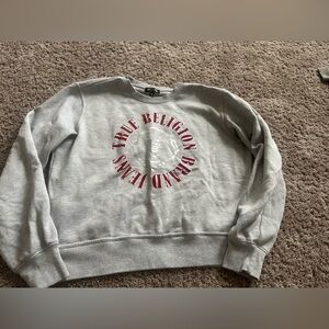 True Religion Gray Sweatshirt with Red Logo